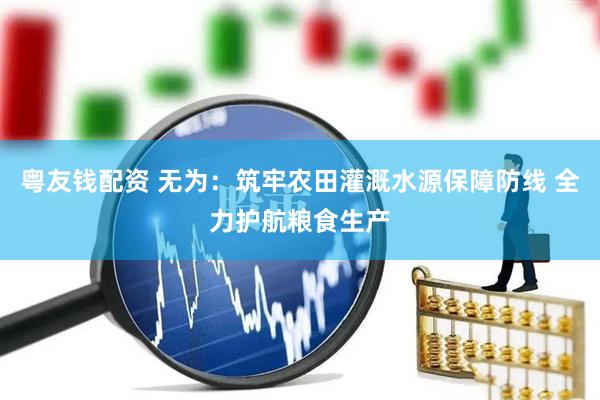 粤友钱配资 无为：筑牢农田灌溉水源保障防线 全力护航粮食生产